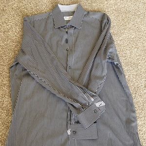 Robert Graham black and white striped dress shirt